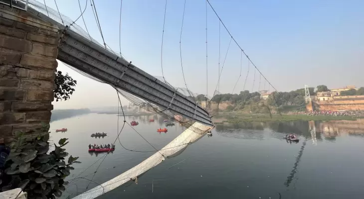 انهيار جسر بالهند