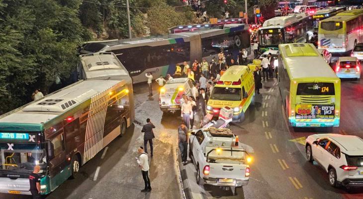 حادث تصادم حافلات في القدس