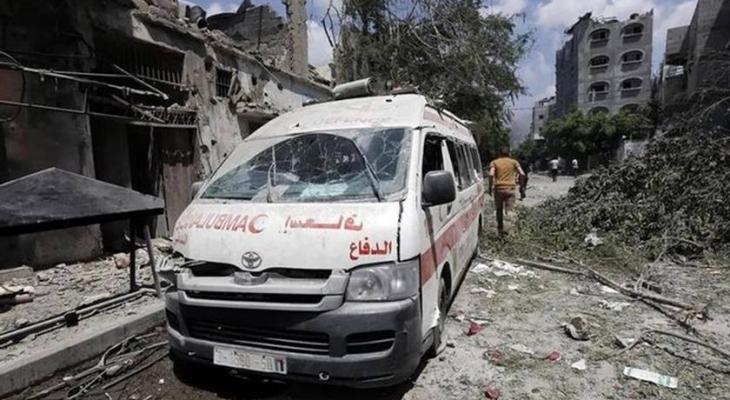 قصف مركبة إسعاف في غزة.jpg