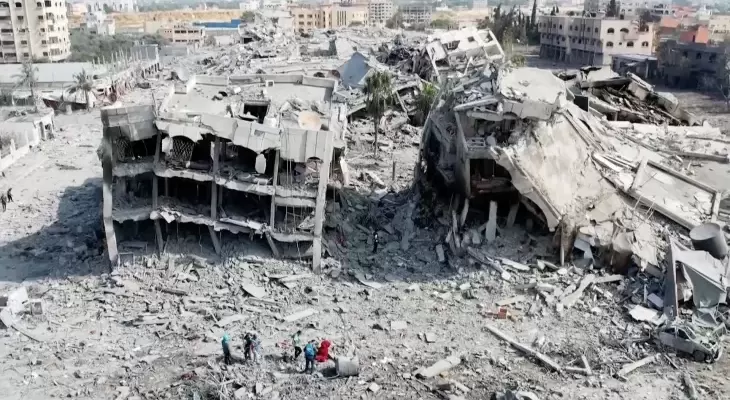 الدمار في مدينة الزهراء جنوبي غزة.webp