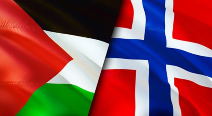 علم النروبج وفلسطين