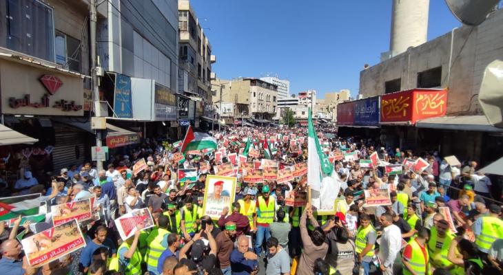 فعالية حاشدة في العاصمة الأردنية عمّان تضامنا مع فلسطين ولبنان