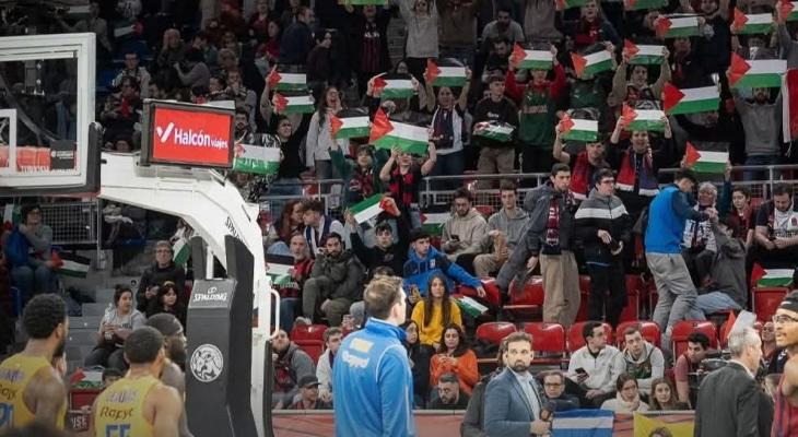 متظاهرون إسبان يطالبون بطرد فريق إسرائيلي من بطولة اليوروليغ