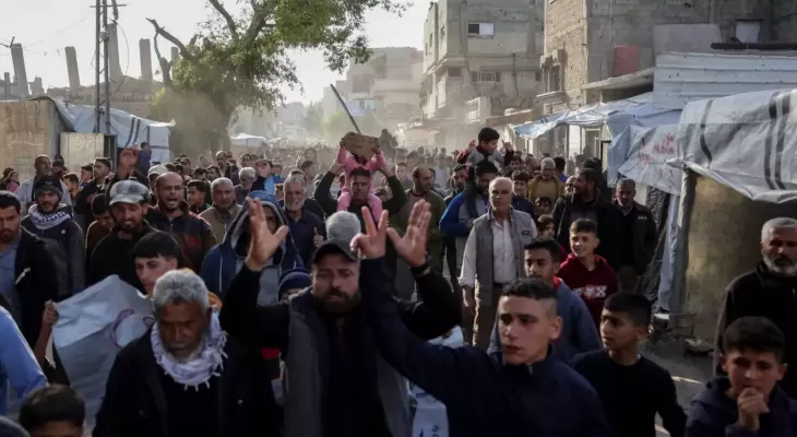 مظاهرات في بيت لاهيا ضد العدوان