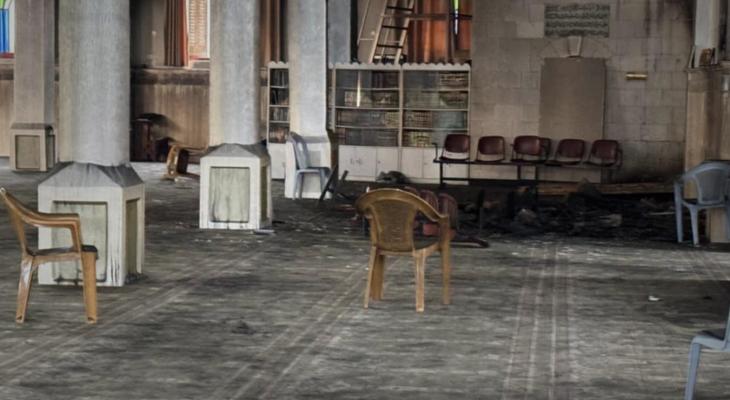 إحراق مسجد النصر في نابلس