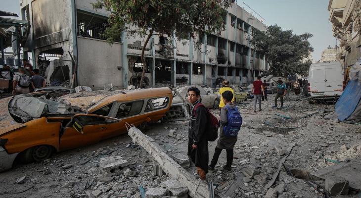 دمار هائل خلفه قصف الاحتلال لمدرسة فهمي الجرجاوي التي تأوي النازحين بمدينة غزة