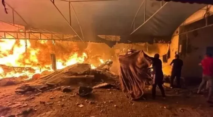 حرق خيام النازحين.webp