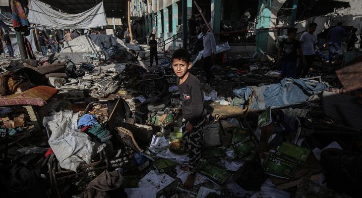 دمار هائل خلفه قصف الاحتلال لمدرسة فهمي الجرجاوي التي تأوي النازحين بمدينة غزة