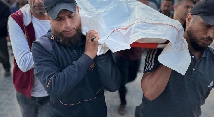 وداع وتشييع شهداء ارتقوا في خانيونس من مستشفى ناصر جنوب قطاع غزة