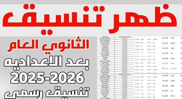 شروط ومجموع القبول لتنسيق الثانوية العامة 2025 للمدارس الحكومية