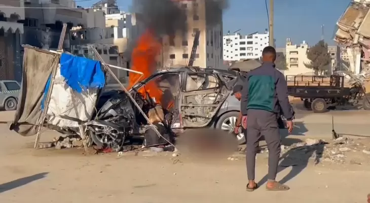 استهداف سابق لعناصر تأمين المساعدات في غزة.webp