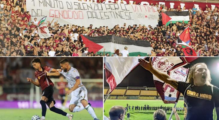 مدرجات الدوري الإيطالي تتحول إلى لوحة تضامن مع غزة
