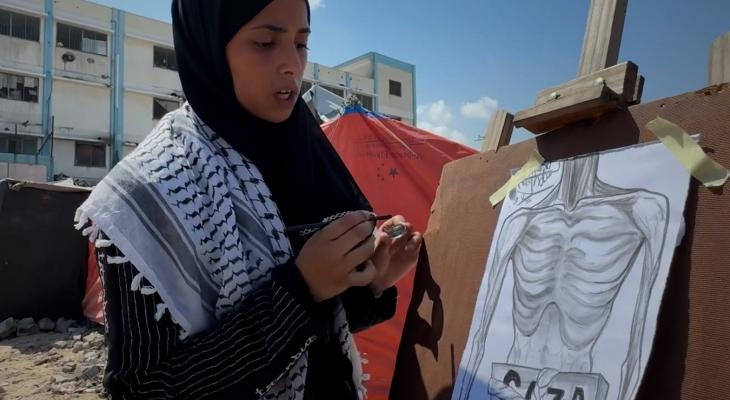 من داخل خيمتها.. رغدة ترسم الألم برماد النار (6).jpeg