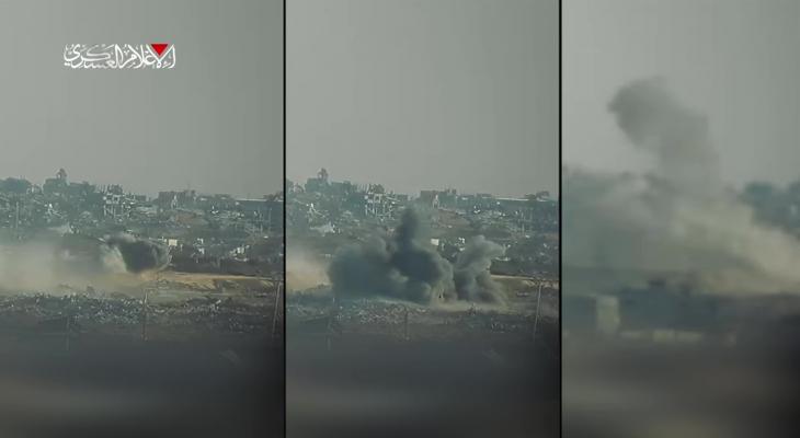 القسام تعرض مشاهد لتفجير حقل ألغام بآليات الاحتلال في خانيونس