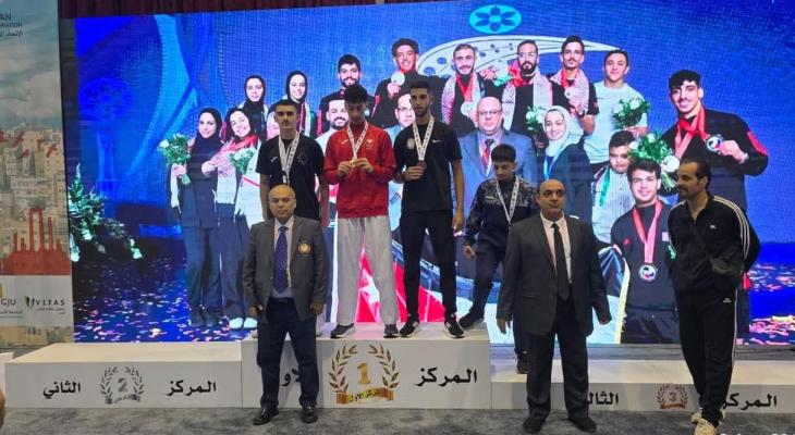 فلسطين تحصد 15 ميدالية ملونة في البطولة العربية للكاراتيه