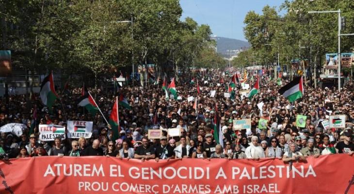 مظاهرات داعمة لفلسطين في برشلونة