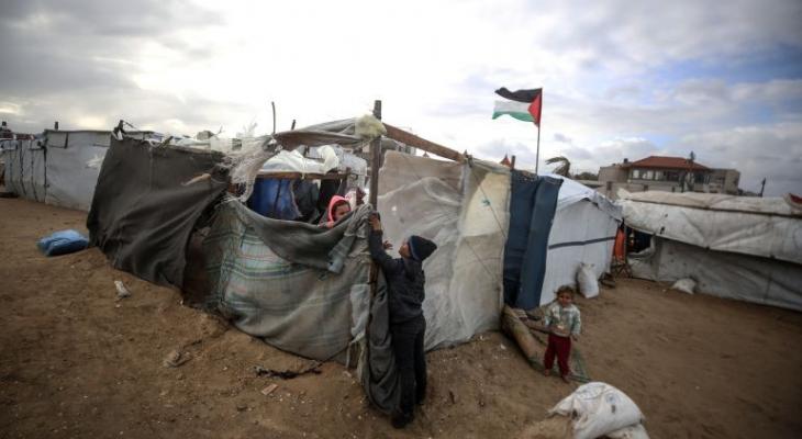 خيام غزة الأمطار