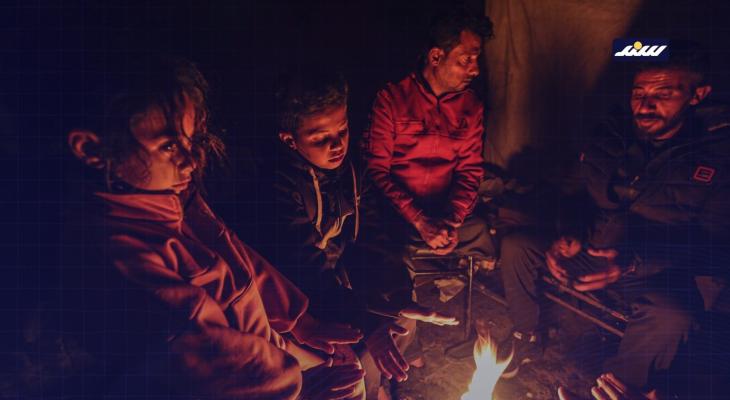 التدفئة على النران في غزة