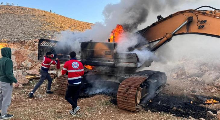 إحراق باجر في رام الله
