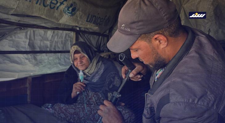 منفاخ بدل جهاز تنفّس.. مأساة النزوح داخل جرّار بغزة