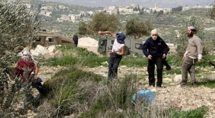 مستوطنون بحماية قوات الاحتلال
