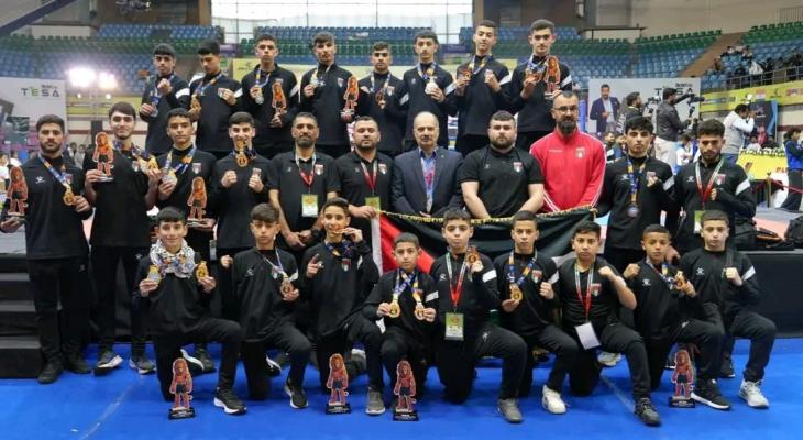 فلسطين تحصد 32 ميدالية ملونة في بطولة الكيك بوكسينغ الدولية