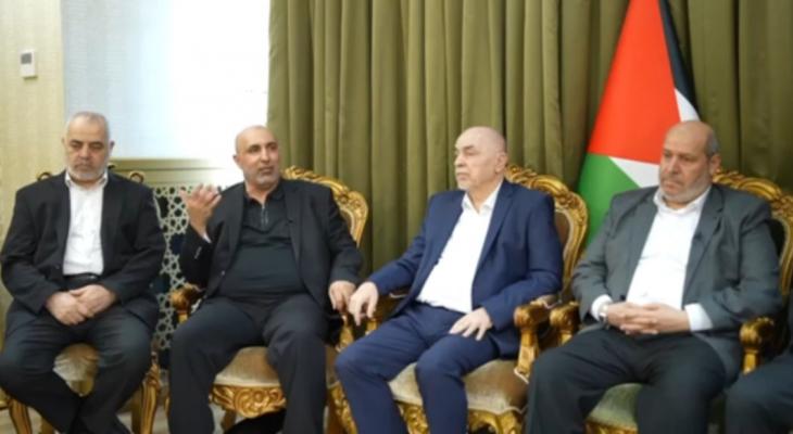 قادة حماس في  عزاء الشهيد عزام الحية