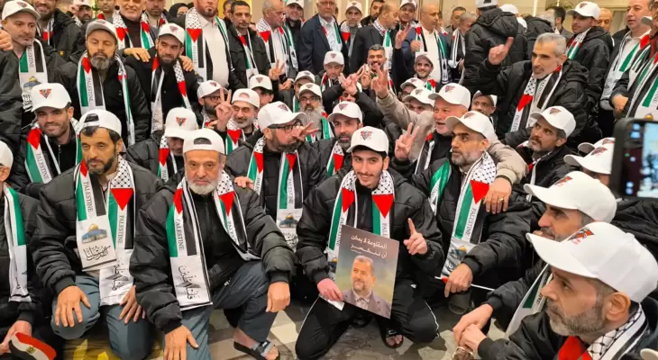صورة من استقبال دفعة سابقة من المحررين المبعدين الفلسطييين إلى تركيا