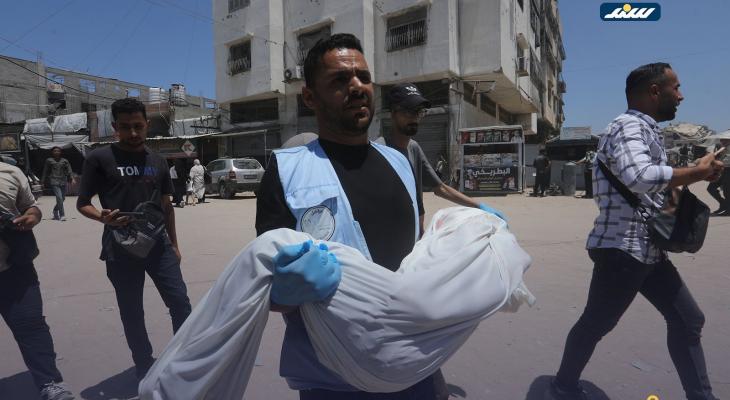 تشييع ثلاثة شهداء بينهم طفل استشهدوا في غارة إسرائيلية استهدفت مدنيين بمخيم جباليا شمال غزة3.jpg