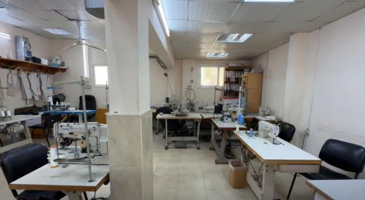 توقف قسم إنتاج الأقمشة الطبية بغزة