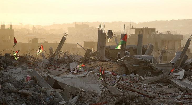 رفع أعلام فلسطين فوق الدمار في غزة.jpg