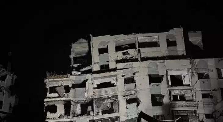 انهيار بناية السعادة بمدينة غزة