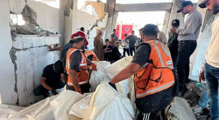 انتشال جثامين عمارة التاج في حي البرموك بغزة