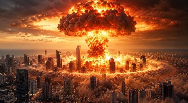 صورة تحاكي سقوط قنبلة نووية على تل أبيب