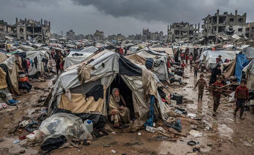 نازحو غزة يترقبون موسم الأمطار بهاجس ومخاوف متجددة