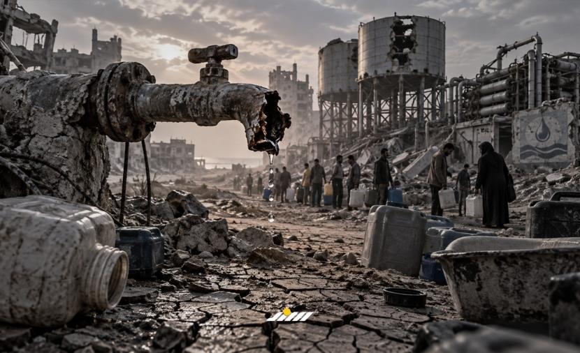 بلدية غزة: خط مياه ميكروت تعرض لكسر
