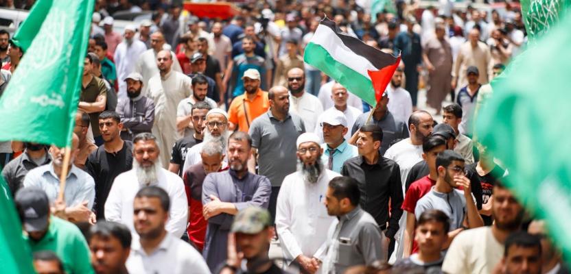 مسيرة حاشدة نصرة للمسجد الأقصى بغزة