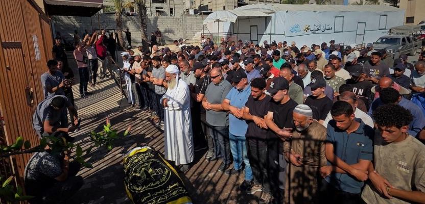 وداع وتشييع الشهيد طلال عبد العال في غزة