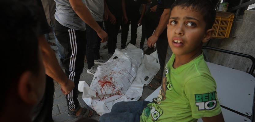 تشييع شهيدين استشهدا في غارة إسرائيلية غرب بيت لاهيا
