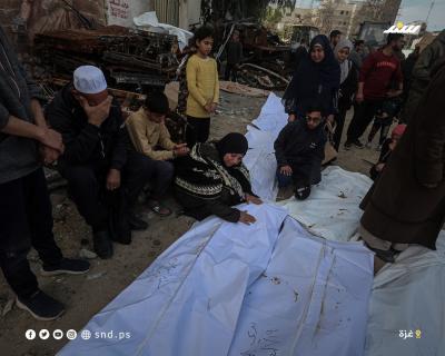 انتشال جثامين عدد من الشهداء من مقابر جماعية بمستشفى الشفاء لنقلهم للمقابر الرسمية بغزة 4.jpg