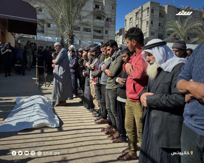 وداع وتشييع الشهداء الذين ارتقوا الليلة في غارات الاحتلال بمستشفى ناصر بخانيونس 5.jpg