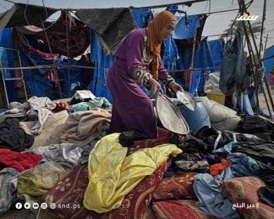 الأضرار التي لحقت بخيام النازحين في مستشفى شهداء الأقصى بدير البلح 1.jpg