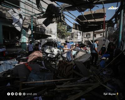 دمار هائل خلفه قصف الاحتلال لمدرسة فهمي الجرجاوي التي تأوي النازحين بمدينة غزة 16.jpg
