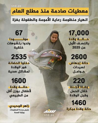 معطيات صادمة.. انهيار منظومة رعاية الأمومة والطفولة بغزة