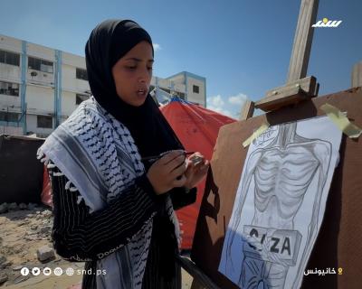 من داخل خيمتها.. رغدة ترسم الألم برماد النار (6).jpeg