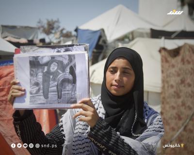 من داخل خيمتها.. رغدة ترسم الألم برماد النار (2).jpeg