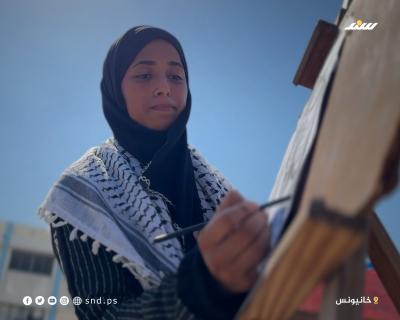 من داخل خيمتها.. رغدة ترسم الألم برماد النار (7).jpeg