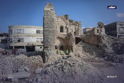 بدء أعمال ترميم قصر الباشا الأثري بعد تدميره بغارة إسرائيلية خلال الحرب على غزة (8).jpeg