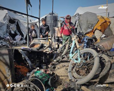 الدمار الذي لحق بخيام النازحين جراء القصف الإسرائيلي على منطقة المواصي غرب خانيونس3.jpg