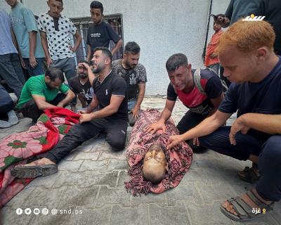 وداع مجموعة من الشهداء ارتقوا في استهداف الاحتلال لمجموعة من المواطنين قرب مستشفى اليمن السعيد في مخيم جباليا شمال قطاع غزة2.jpg